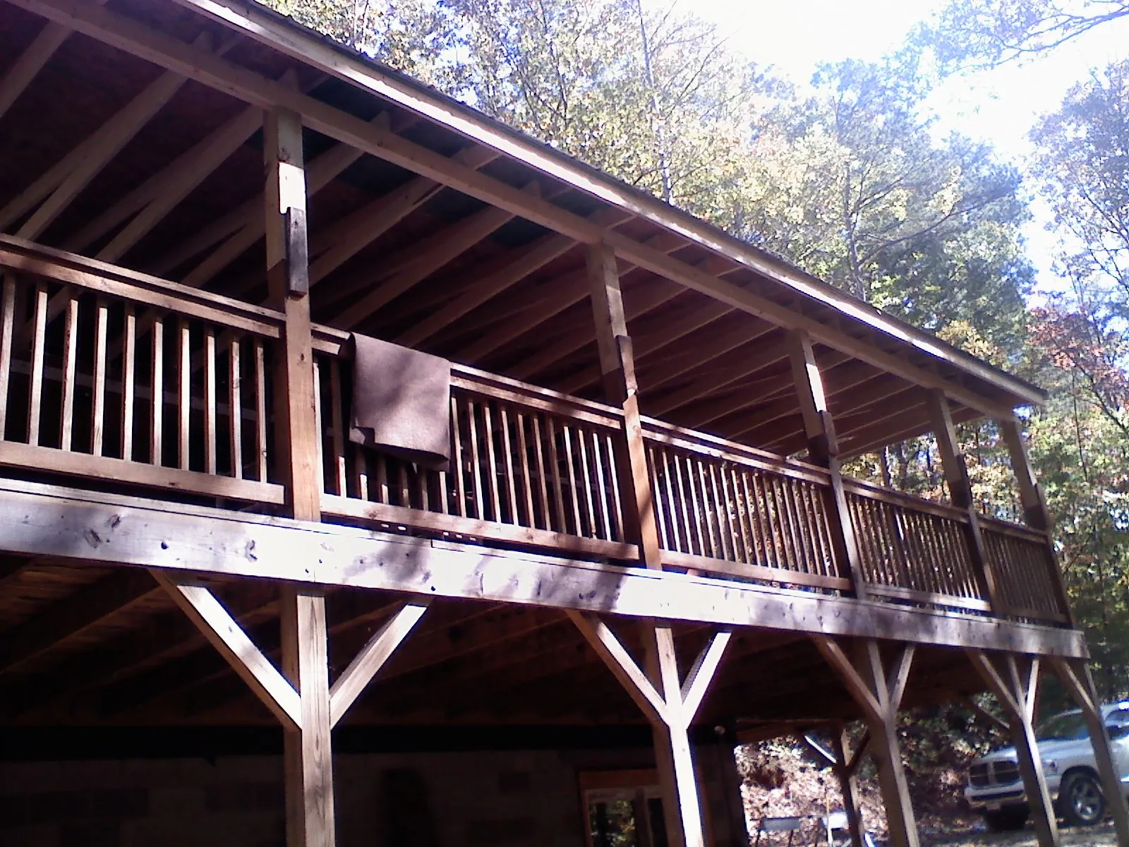 Timber framing under a new elevated porch and deck — Roof Leak Repair in Point Pleasant Beach by Roofing Brothers
